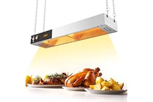 Food Heat Lamp, 24 Inch Commercial Food Heat Lamp Strip Heater, Stainless Steel Heat Lamp for Food, 750W Infrared Food Warmer