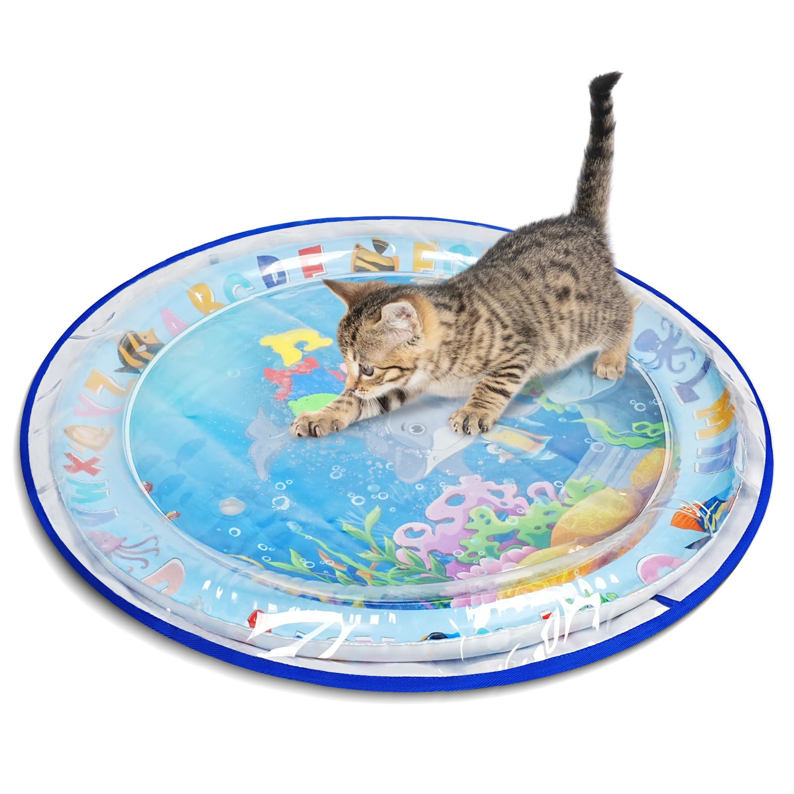 Photo 1 of Toptakeit Cat Water Sensory Play Mat with Extra Protective Cover, Thickened Cat Water Mat Bed for Cats Dogs Kittens Puppies