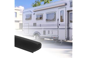 MXCELL 24.9 Ft RV Rain Gutter - Upgraded Rubber J-Shape Weather Stripping with Self-Adhesive Roof Rain Diverter Trim Molding for Car Truck Boat Home Application Accessories - Black