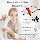 Suhaco Interactive Cat Toy Melody Chaser Squeaky Bee Plush 14x7x4 cm view 2