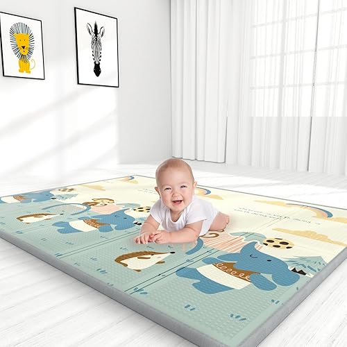 YOOVEE Foldable Baby Play Mat for Crawling, Extra Large Play Mat