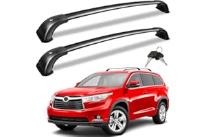 KINGGERI Lockable 220lbs Cross Bars Roof Racks Fit for Toyota Highlander 2014-2019 XLE Limited & SE LE & LE Plus, Aluminum Heavy Duty Roof Rails Crossbars Anti-Theft Metal Black Matte Luggage Kayak