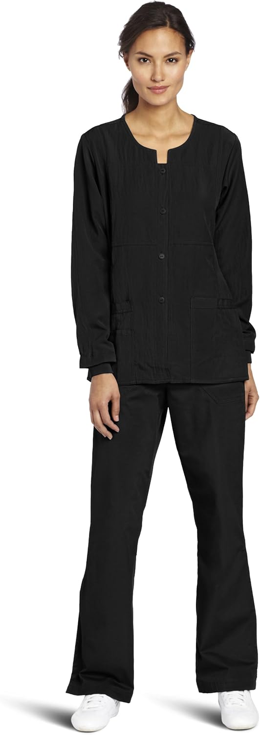 WonderWink Women's Scrubs Four Way Stretch Sporty Snap Jacket: Medical Scrubs Jackets: Clothing