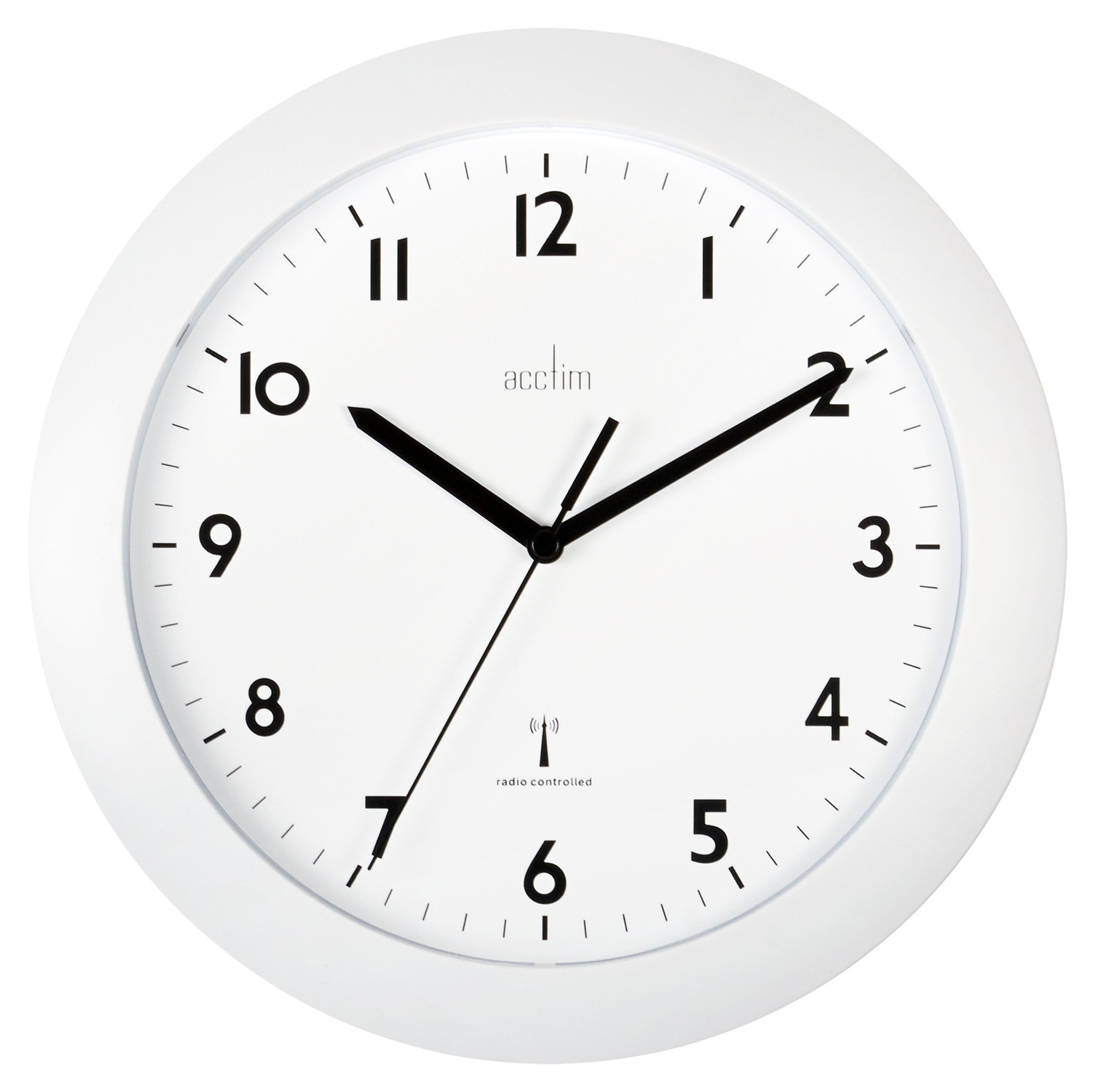 Acctim 74132 Cadiz Radio Controlled Wall Clock, White