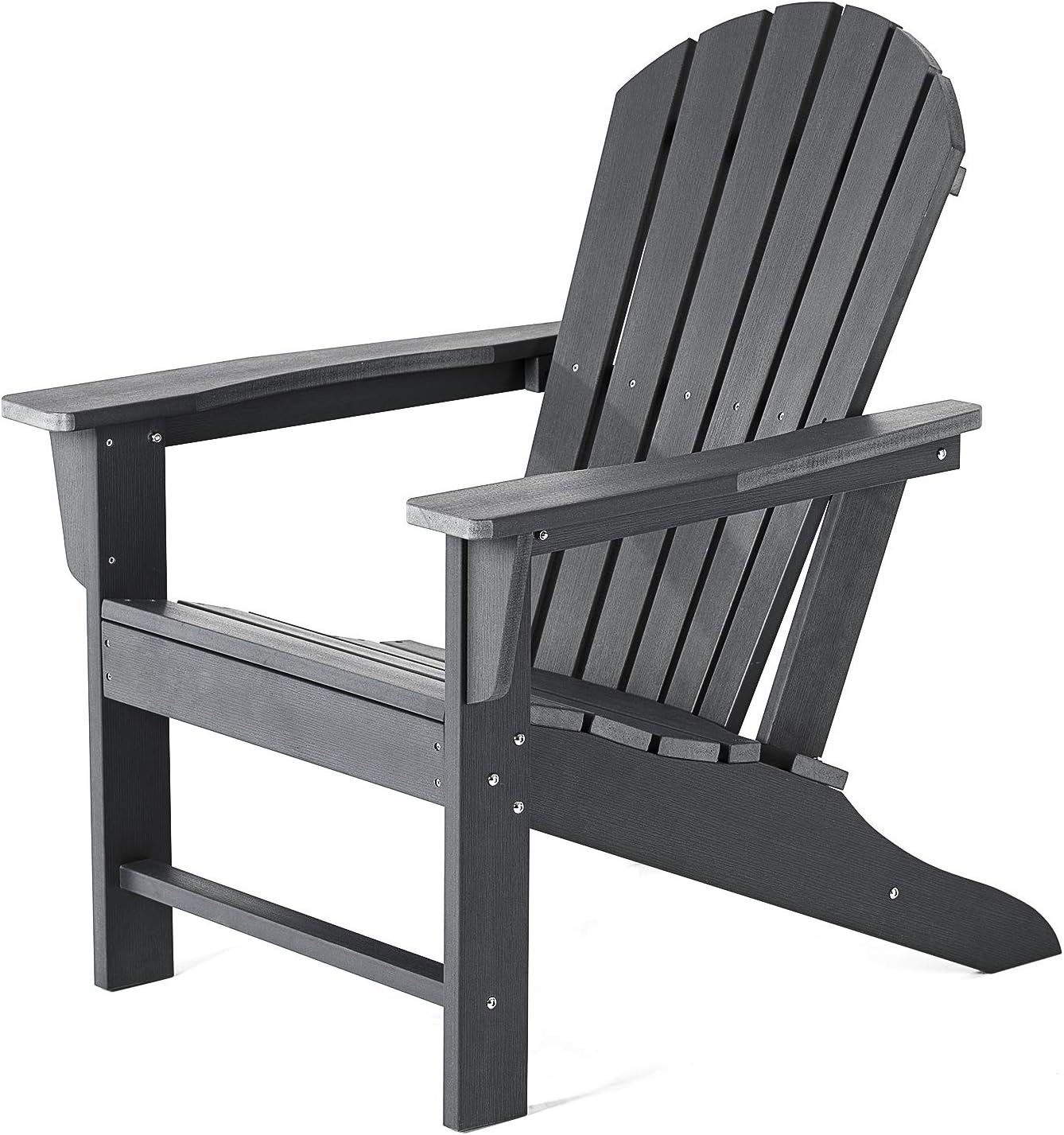 SERWALL Adirondack Chair | Adult-Size, Weather Resistant for Patio Deck Garden, Backyard & Lawn Furniture | Easy Maintenance & Classic Adirondack Chair Design (Grey) : Garden & Outdoor