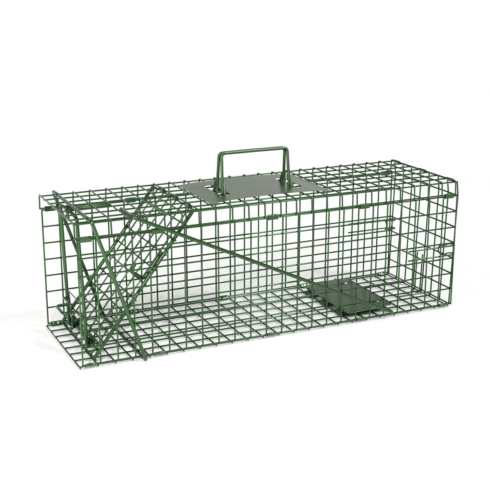 Qianruida Animal Cage Trap 61 x 19 x 20 cm Metal Trap Cage Live Catch Humane Live Animal Trap Cage for Rabbits, Rats, Opossums