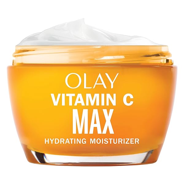 OLAY VITAMIN C MAX FACE MOISTURIZER, BRIGHTENING CREAM FOR WOMEN, HYDRATING, EVENS TONE, DARK SPOT & HYPERPIGMENTATION REDUCTION, GLOWING SKIN CARE – NIACINIAMIDE, PEPTIDES 1.7 OZ