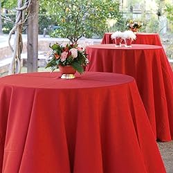 REWOMC 10 Pack Round Tablecloths - 90 Inch, Red
