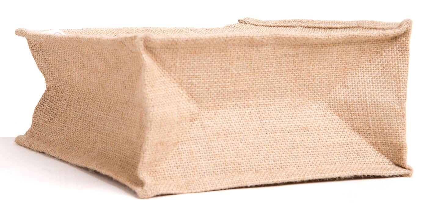 h&b women's multipurpose waterproof jute tote bag, beige