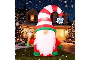AIXULER 6 FT Christmas Inflatables Decorations Outdoor，Blow Up Gnome Tumbler with Built-in LED Lights for Indoor Holiday Party Yard Garden Lawn Décor