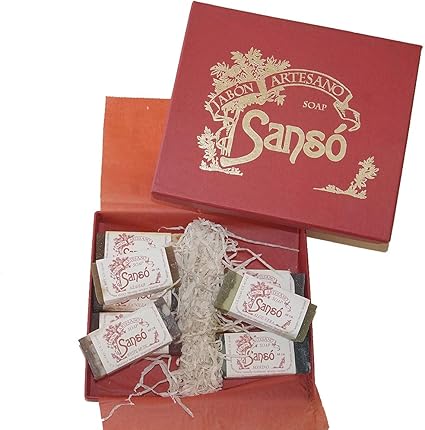 Caja roja de 8 jabones aromáticos: Amazon.es: Belleza