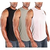 DEVOPS 3 Pack Sleeveless Men's Muscle Shirts Dry Fit Tank Top