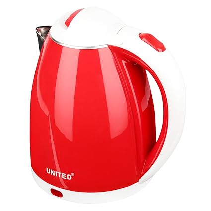 United Electric Kettle 1.5 Liter Red (Inside Steel Body &Wire Length 69 cm)