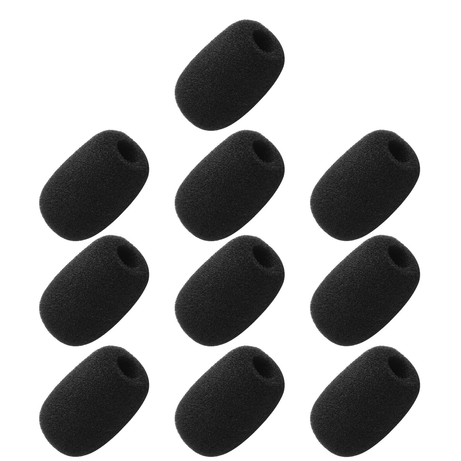 Photo 1 of 10 Piece Black L30mm x D8mm Mini Microphone Headset Windscreen Foam Mic Cover