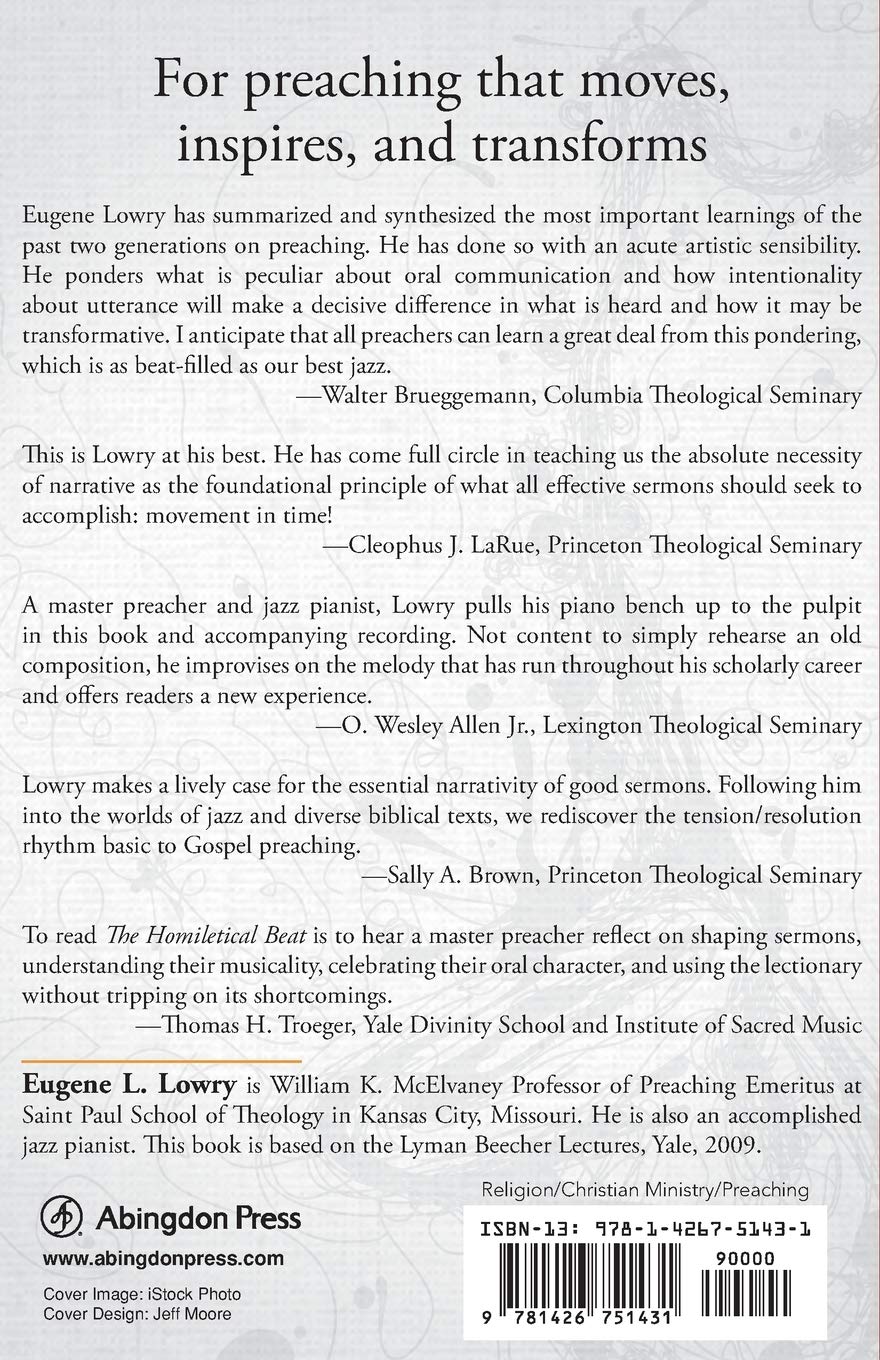 The Homiletical Beat Why All Sermons Are Narrative Lowry Eugene L Amazon De Bucher