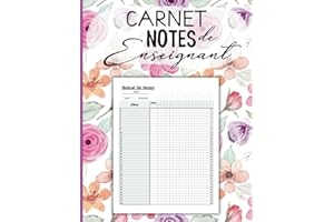 Carnet de notes enseignant: Carnet de Bord pour Professeur | Format A4 | Relevé de Notes et de Compétences