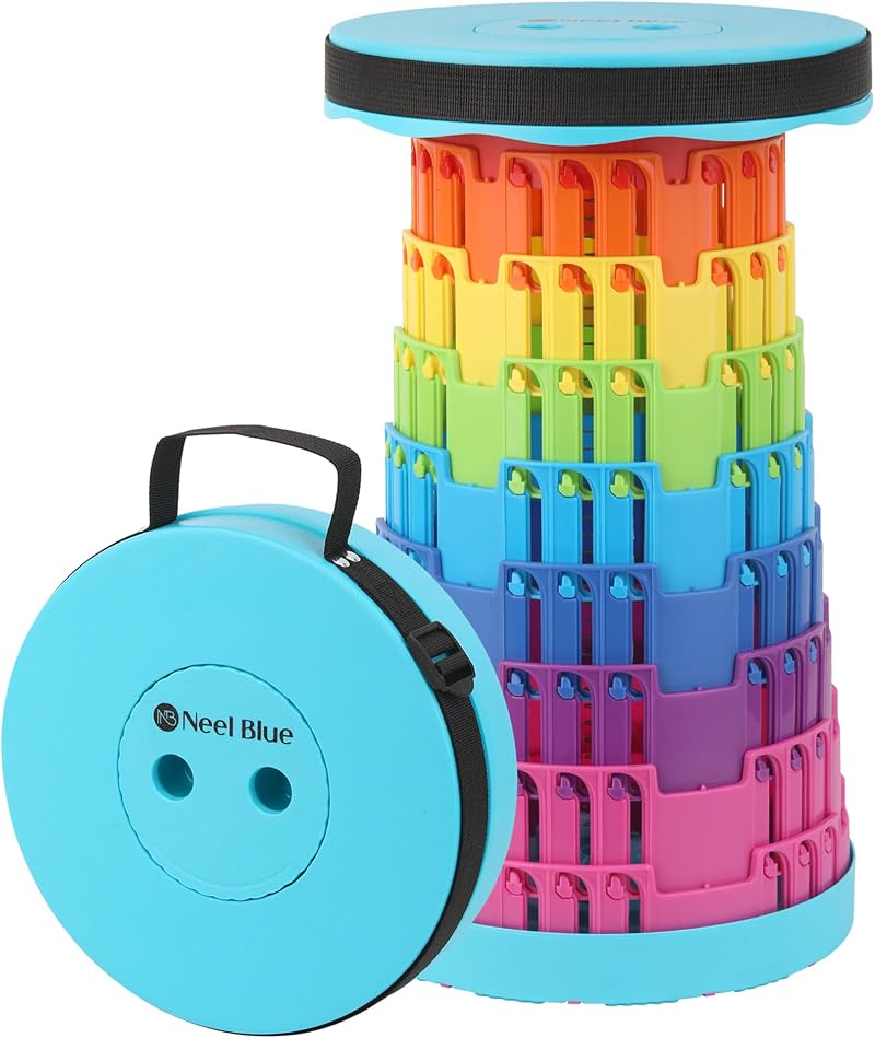 Trimming Shop Heavy Duty Foldable Telescopic Stool Rainbow