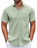 COOFANDY Mens Short Sleeve Casual Button Down
