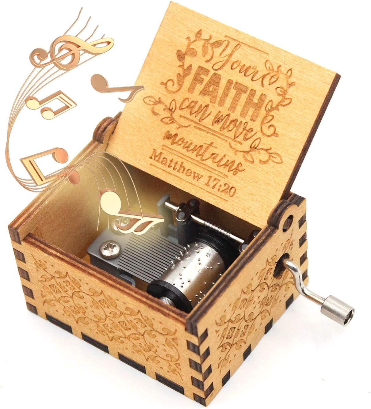 ukebobo Wooden Music Box Christian Music Box, Matthew 17