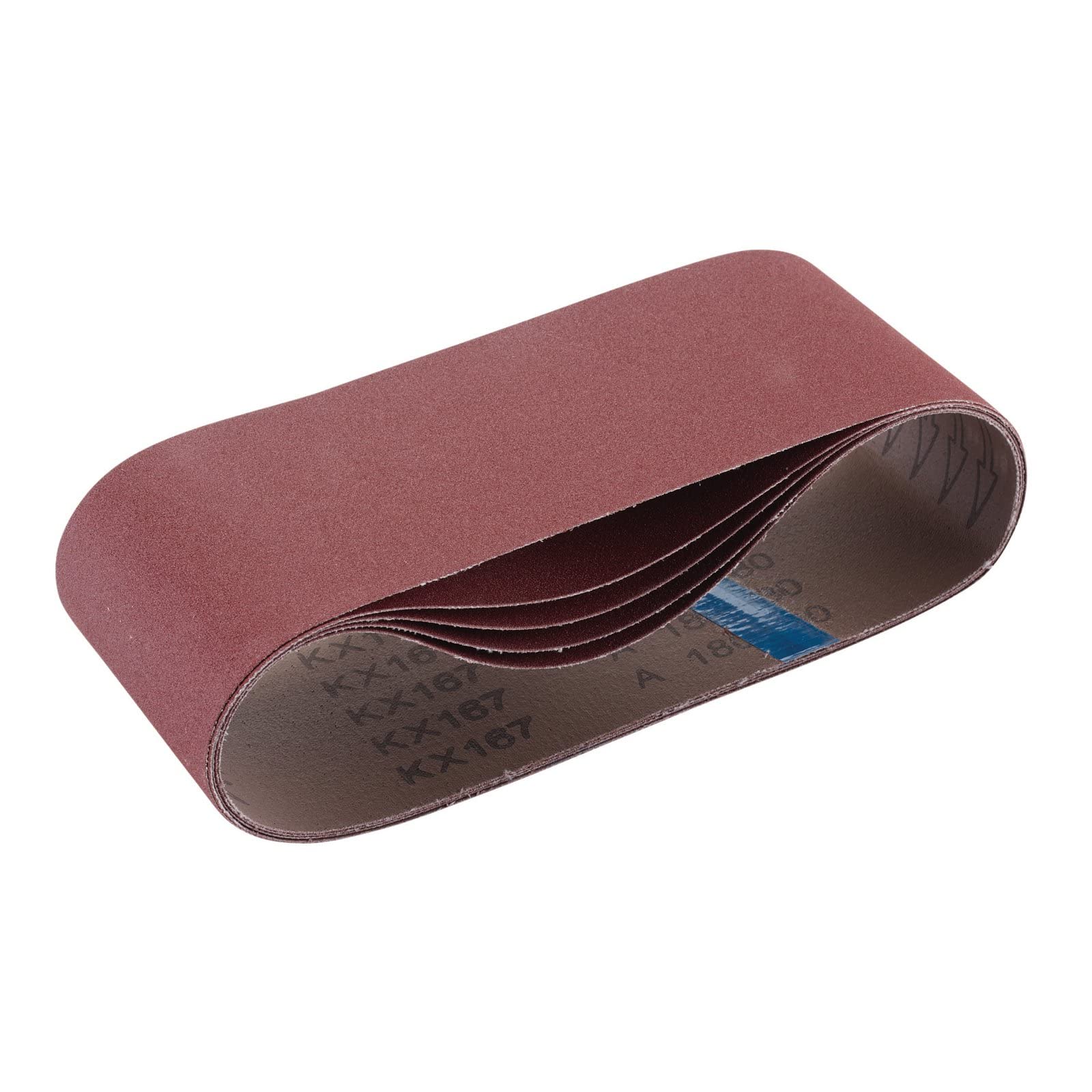 Draper 09257 Cloth Sanding Belt, 100 x 610mm, 180 Grit (Pack of 5), Red
