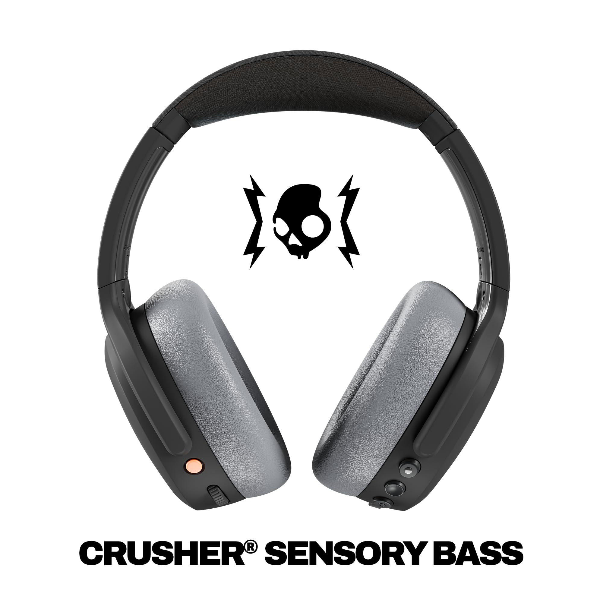 Skullcandy Crusher ANC 2 Over-Ear Active Noise Cancelling Wireless Bluetooth Headphones with Sensory Bass, Alexa Voice Control, 50 Hr Battery, Microphone, 2 Year Warranty – Asphalt