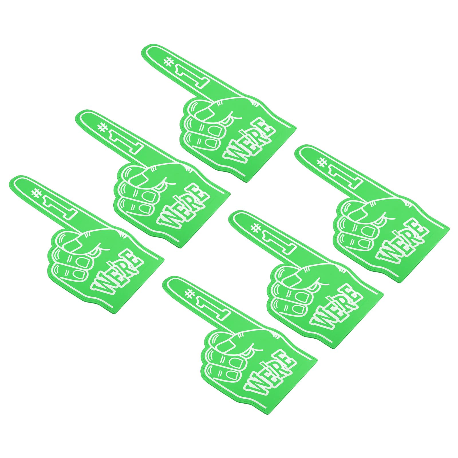 PATIKIL Giant Foam Finger 18 Inch, 6 Pcs Number 1 Foam Hand EVA Foam Finger Cheerleading Accessories for Sports Events Baseball Basketball Soccer Games, Green