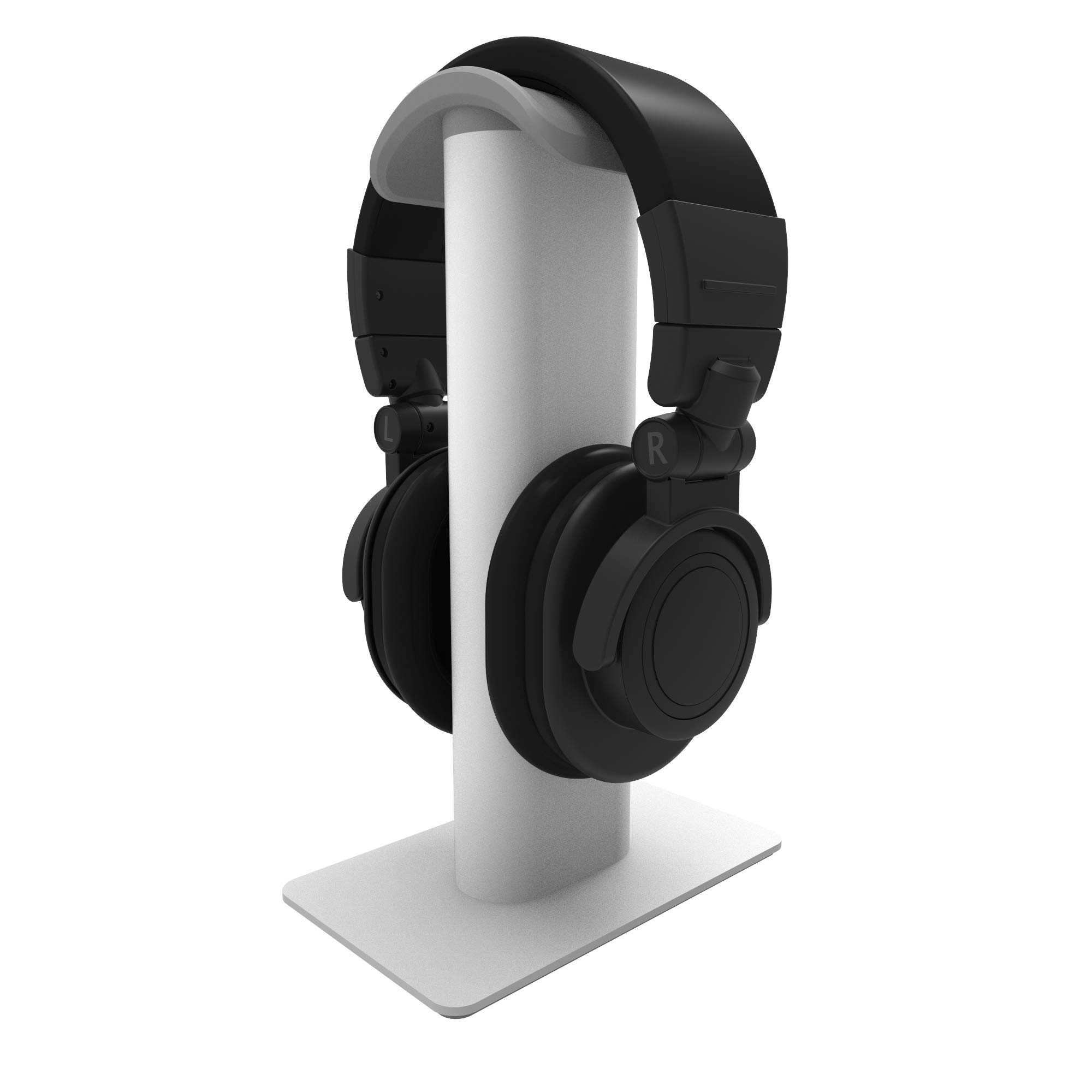 Kanto H2W Premium Universal Headphone Stand with Curved Silicone Padding for On and Over Ear Headphones, White