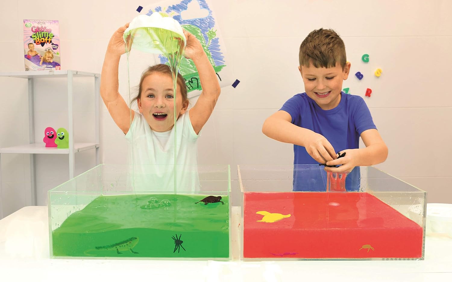 ZIMPLI, 10 x Eco Slime Baff, 6 x Green, 2 x Red & 2 x Blue, Magically turns water into gooey, colourful slime - Image 3