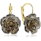 JNONL Bohemian Cute Sparkly Flower Leverback Earrings for Women Acrylic Rose Flower Floral Dangle Drop Earring
