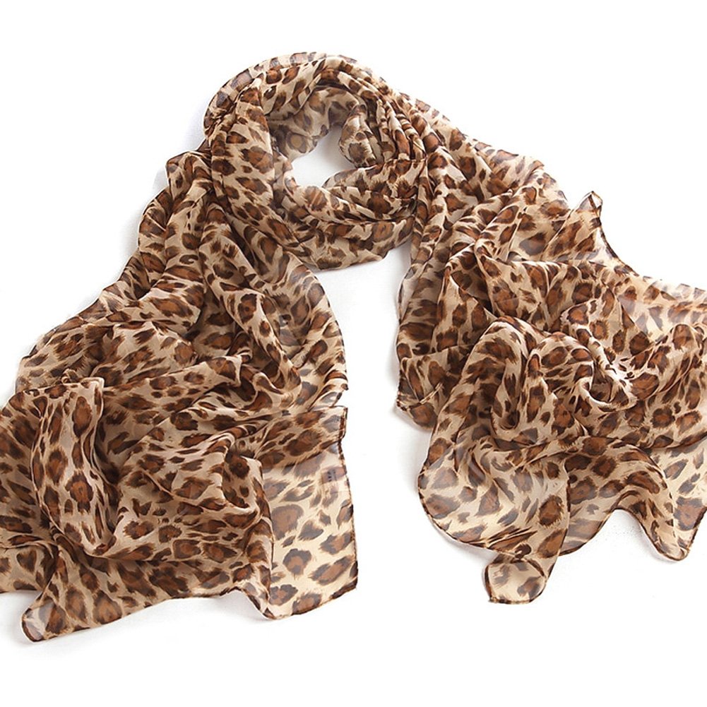 Chicastic Leopard Animal Print Chiffon Scarf Wrap Stole Shawl Buy