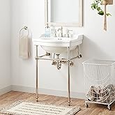 Signature Hardware 480508 Cierra 24-1/4" Vitreous China Console Bathroom Sink with 3 Faucet Holes at 8" Centers