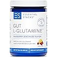 Essential Stacks Gut L-Glutamine Powder - Exclusively Made in USA - Pure L Glutamine Powder for Gut Health (50 Servings, Raspberry Lemonade)