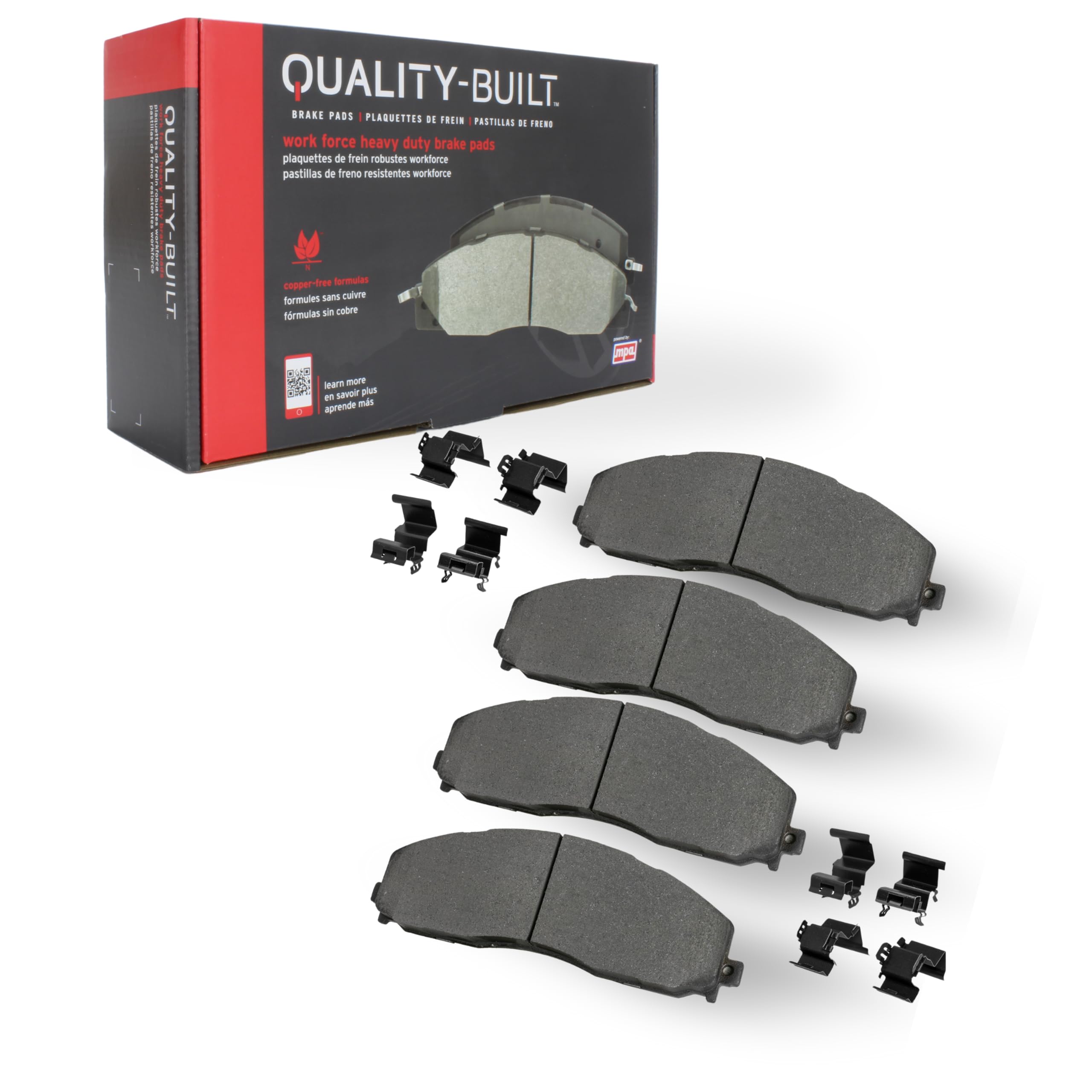 QUALITY-BUILT Work Force Semi-Metallic Front Brake Pads 1002-1324M Compatible with 2008-2025 Lexus/Subaru/Toyota (Avalon,bZ4X,Camry,Crown,Highlander,NX200t,NX250,NX300,NX300h,NX350,NX350h,NX450h+,RAV)