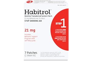 Habitrol Nicotine Transdermal System Patch | Stop Smoking Aid | Step 1 (21 mg) | 7 Patches (1 Week Kit) | Packaging May Vary