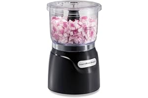 Hamilton Beach Electric Vegetable Chopper & Mini Food Processor, 3-Cup, 350 Watts, for Dicing, Mincing, and Puree, Black (728