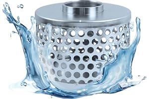 KLFOHO Round Hole Suction Strainer Filter, Hose Water Pump Inlet Strainer, Carbon Plated Steel Basket Water Suction Filter Npt Thread, Remove Reduces Debris,Trash, Solids Entering Pump