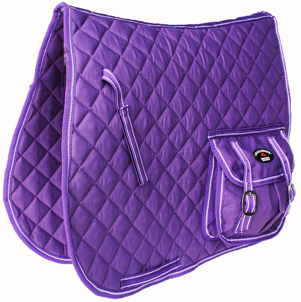 Challenger Horse Quilted ENGLISH SADDLE PAD Trail Aussie Australian Dressage Pockets 7285