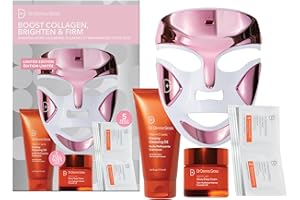 Dr Dennis Gross dpl FaceWare Pro LED Device Boost Collagen, Brighten & Firm Kit – Pink LED Mask, Cleansing Oil, Dewy Deep Cream & 5 Universal Daily Peels | $592 Value Gift Set