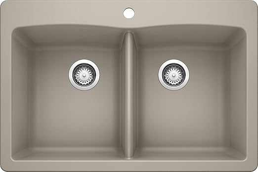 Blanco Truffle 441285 Diamond Silgranit Double Bowl Drop In Or