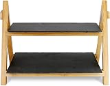 Maison & White 2 Tier Slate Cake Stand Rustic Foldable Food Display view 3