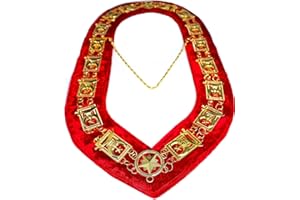 DEURA Masonic Collar Shriners Shriner's GOLD PLATED // RED BACKING DMR-600GR