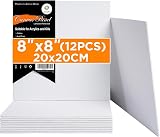 Conda Canvas Board 8x8 Inch Pack of 12 4 mm 100% Cotton Primed White