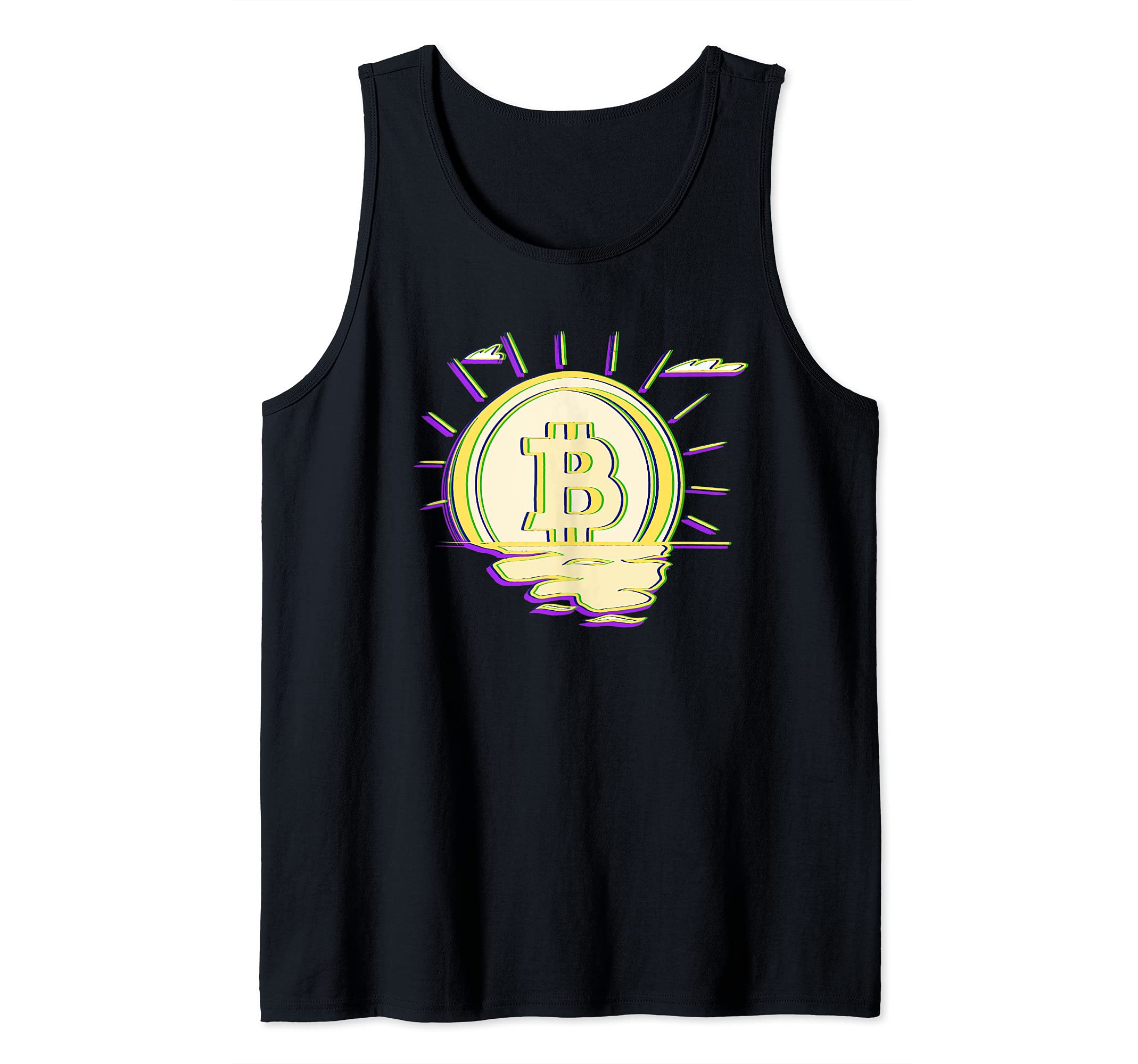 Retro Bitcoin sunset coin For Crypto Currency Traders Tank Top