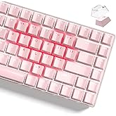 Creamy Keyboard Womier Pink Keyboard Keycaps 60 65 75 100 Percent, MOA Profile Cute Keycap PBT Dye-Sublimation Key Caps Set For Cherry MX, Kailh, Outemu, Gateron Mechanical Keyboards (Love Origami Cute Keyboard