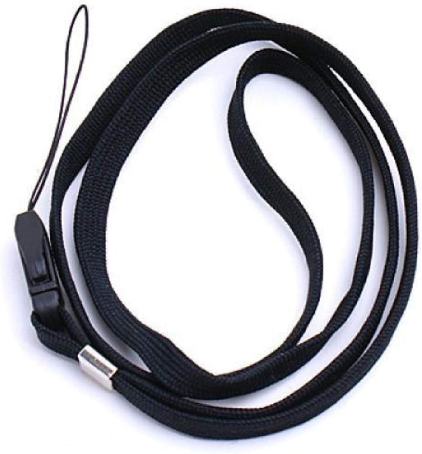 Black Lanyard 16 inch Length for ID Badge Holder Phone Camera Neck Strap Two Parts with Clasp by Noondl Stationary - Image 3
