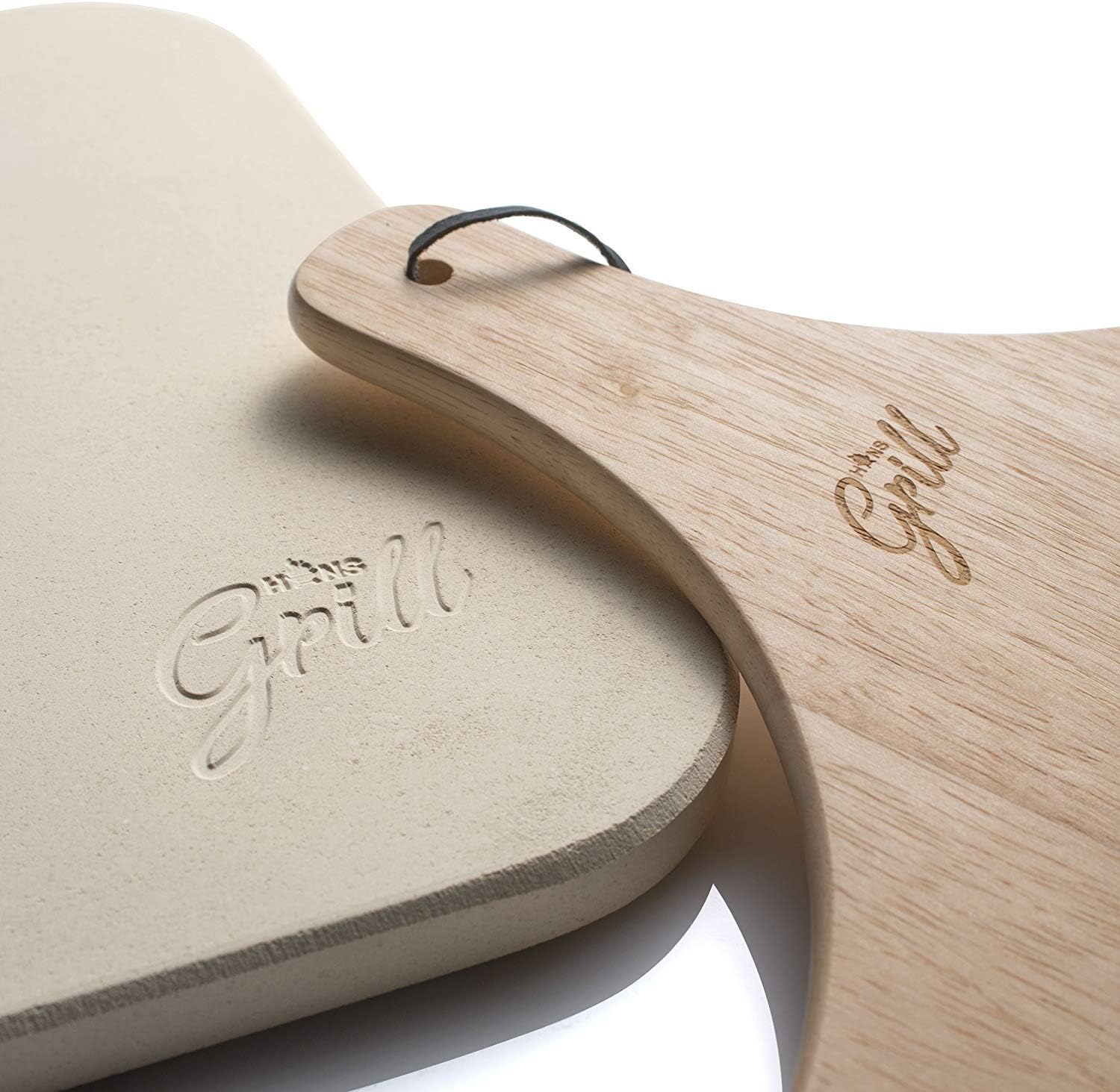 Hans Grill Pizza Stone Set For Oven or BBQ Large Baking Stones With