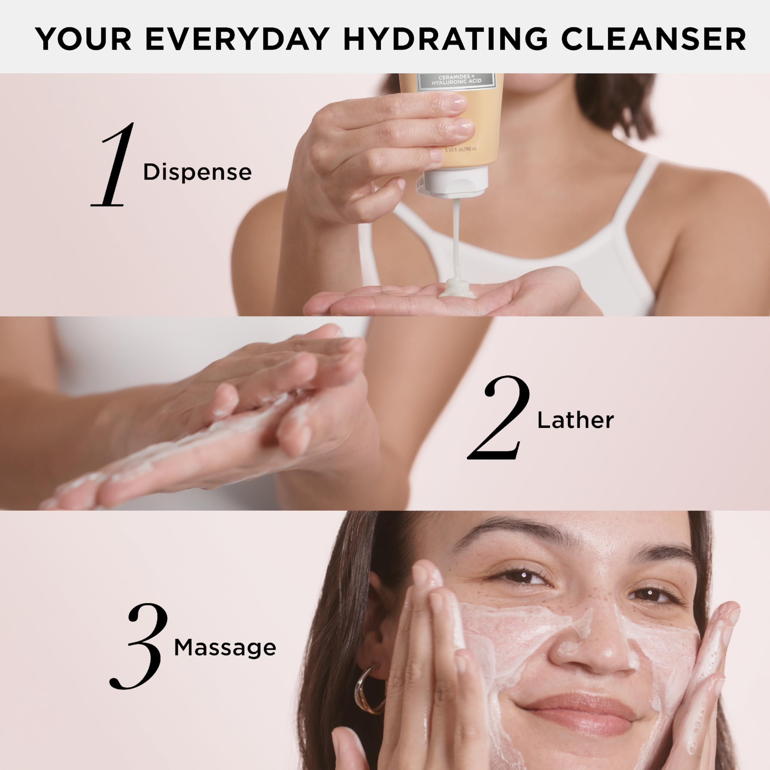 It Cosmetics Confidence in a Cleanser - Hydrating Serum Foaming Face Wash With Hyaluronic Acid & Ceramides, Gentle Makeup Remover, Skin Barrier Support, Non-Stripping, Sulfate-Free, For All Skin Types