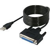 SABRENT USB 2.0 to DB25 IEEE-1284 Parallel Printer Adapter (CB-DB25) | Connects legacy DB25 parallel printers to USB; thumbscrew connectors; IEEE-1284