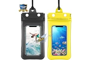 WOLTICS Waterproof Phone Pouch Floating Waterproof Cellphone Cell Phone Case Phone Dry Bag Up to 7" with Lanyard for iPhone 15 14 13 12 11 /Samsung/Samsung Galaxy/Pixel/LG/Sony Xperia(Black+Yellow)