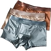 Men's Silk Boxer Briefs, Breathable Comfortable Smooth mulberry silk Boxers for Men, Ice Silk Men's Underwear Soft Luxurious